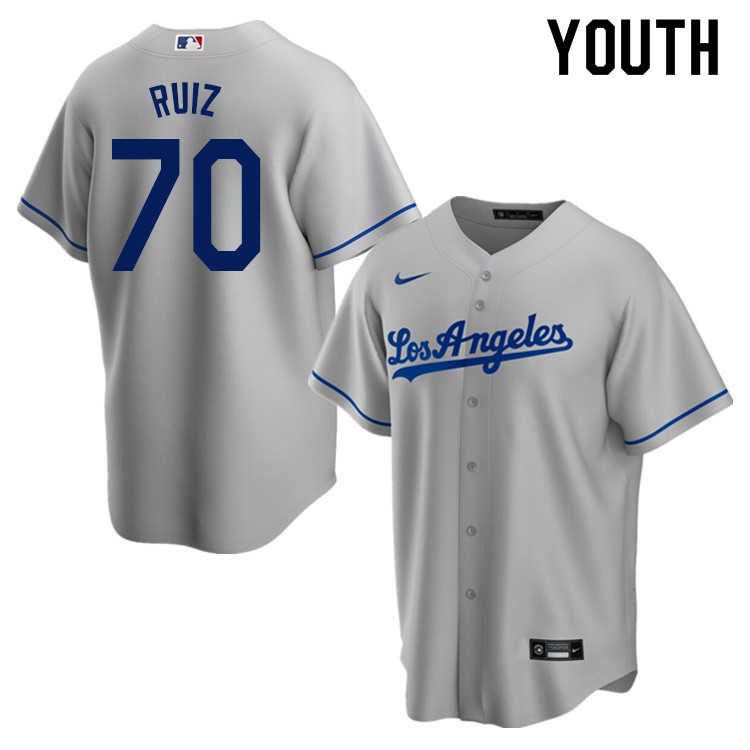 Nike Youth #70 Keibert Ruiz Los Angeles Dodgers Baseball Jerseys Sale-Gray